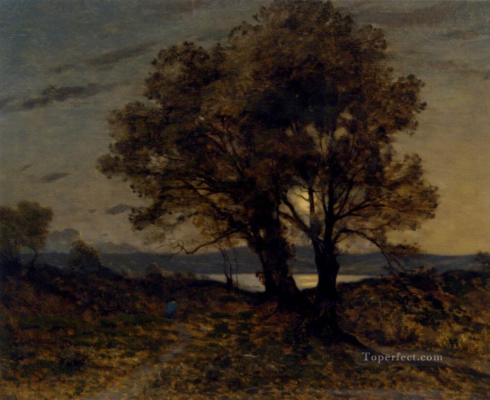 Paysage Au Clair De Lune Barbizon paisaje Henri Joseph Harpignies Pintura al óleo